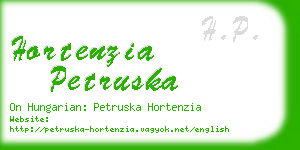 hortenzia petruska business card